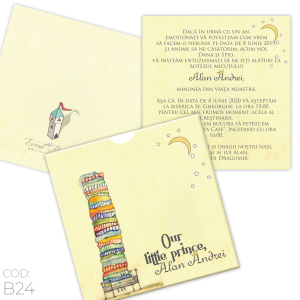 Invitație Botez B24 Micul Print Little Prince