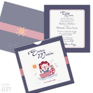 Invitație Botez B37 Lion Sailor