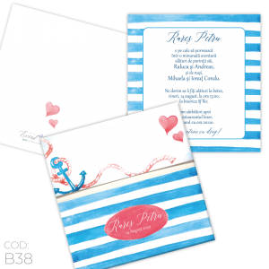 Invitație Botez B38 Temă Marină