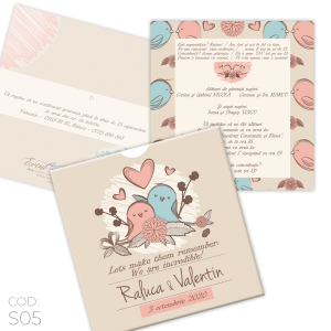 Invitatie Nunta S05 Sweet Birds