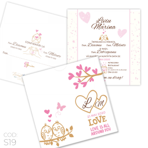 Invitație Nuntă S19 Love Birds