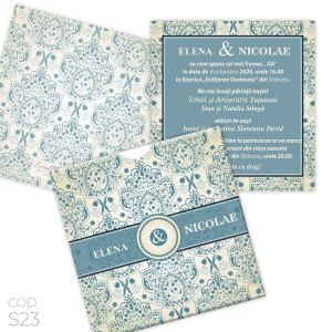 Invitație Nuntă S23 Elegantă Damask