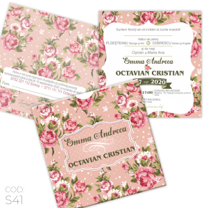 Invitație Nuntă S41 Shabby Chic