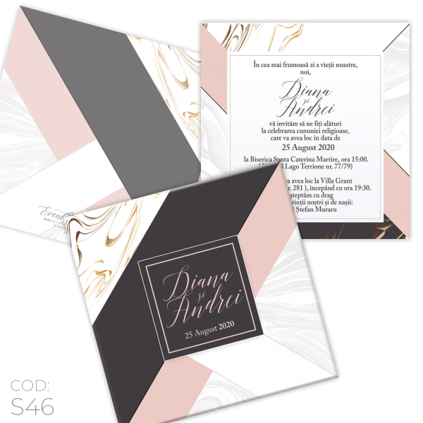 Invitație Nuntă S46 Elegant Modern Invitație Nuntă S46 Elegant Modern