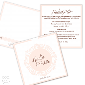 Invitație Nuntă S47 Elegantă Vintage