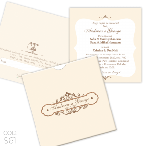 Invitație Nuntă S61 Elegant