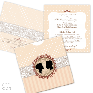Invitație Nuntă S63 Elegant Damask