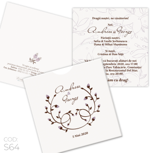 Invitație Nuntă S64 Floral