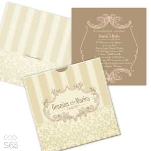 Invitație Nuntă S65 Elegant Damask