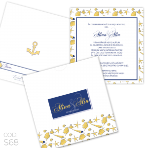 Invitație Nuntă S68 Temă Marină