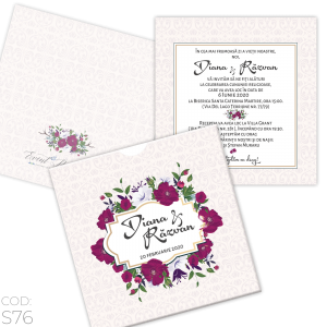 Invitație Nuntă S76 Floral