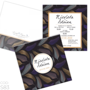 Invitație Nuntă S83 Pene